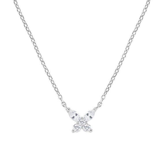 Necklace Amen Woman Petali in Silver Zircone CLBUTBBB - CLBUTBBB